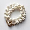 Vintage Glass Pearl Double Wrap Bracelet - The Lauren Bracelet
