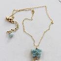 Aquamarine Stack and Mother of Pearl Pendant - The Palmer Necklace