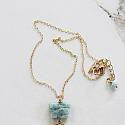 Aquamarine Stack and Mother of Pearl Pendant - The Palmer Necklace