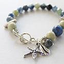 Lime Jade, Chrysocolla, Dumortierite Bracelet - The Clamdigger Bracelet