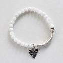 Moonstone and Sterling Stretch Bracelet - The Blanca Bracelet