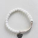 Moonstone and Sterling Stretch Bracelet - The Blanca Bracelet