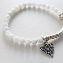 Moonstone and Sterling Stretch Bracelet - The Blanca Bracelet