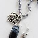 Iolite, Dumorite, and Sterling Silver Necklace - The Hummingbird Necklace