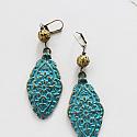 Turquoise Filigree and Brass Earrings - The Milan Earrings