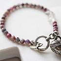 Rubellite Tourmaline Bracelet with Heart Locket - Be Still My Heart Bracelet