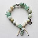 Gemstone and Glass Stretch Bracelet - The Beach Collection