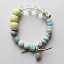 Gemstone and Glass Stretch Bracelet - The Beach Collection