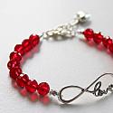 Red Czech Glass LOVE Bracelet - The Adore Bracelet