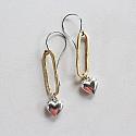 Mixed Metal Heart Dangle Earrings - The Callie Earrings