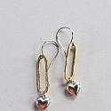 Mixed Metal Heart Dangle Earrings - The Callie Earrings