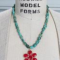 Turquoise and Hot Pink Chalcedony Necklace - The Zelda Necklace