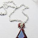 Vintage Red Glass Pendant with Garnet Cluster Necklace - The Garnet Necklace