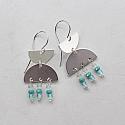 Silver & Aqua Fringe Earrings - The Shelly Earrings