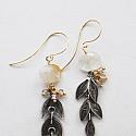 Golden Rutiliated Quartz and Vintage Sterling Silver Cannetile - The Iris Earrings