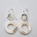Mother of Pearl and Silver Earrings - The O Earrings
