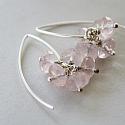 Rose Quartz and Sterling Silver Earrings - The Paulina Earrings