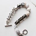 Agate, Czech Glass and Rhinestone Bracelet - The Holiday Bracelet