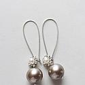 Glass Pearls and Rhinestone Earrings - The Tory Earrings