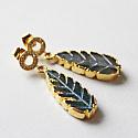 Labradorite Leaf and CZ Post Earrings - The Willow Earrings