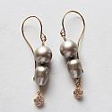 Glass Pearls and CZ Earrings - The Jennifer Earrings