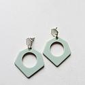 Open Diamond Shaped Lucite Post Earrings - The Sarah Earrings
